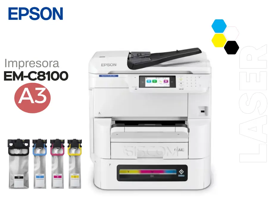 Multifuncional Epson WorkForce Pro EM-C8100 A3 con ADF|LAN